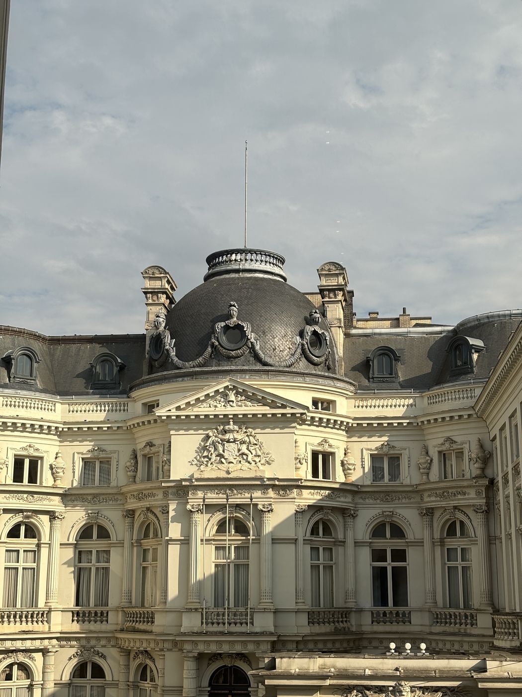 The domed facade of the Palace of the Count of Flanders