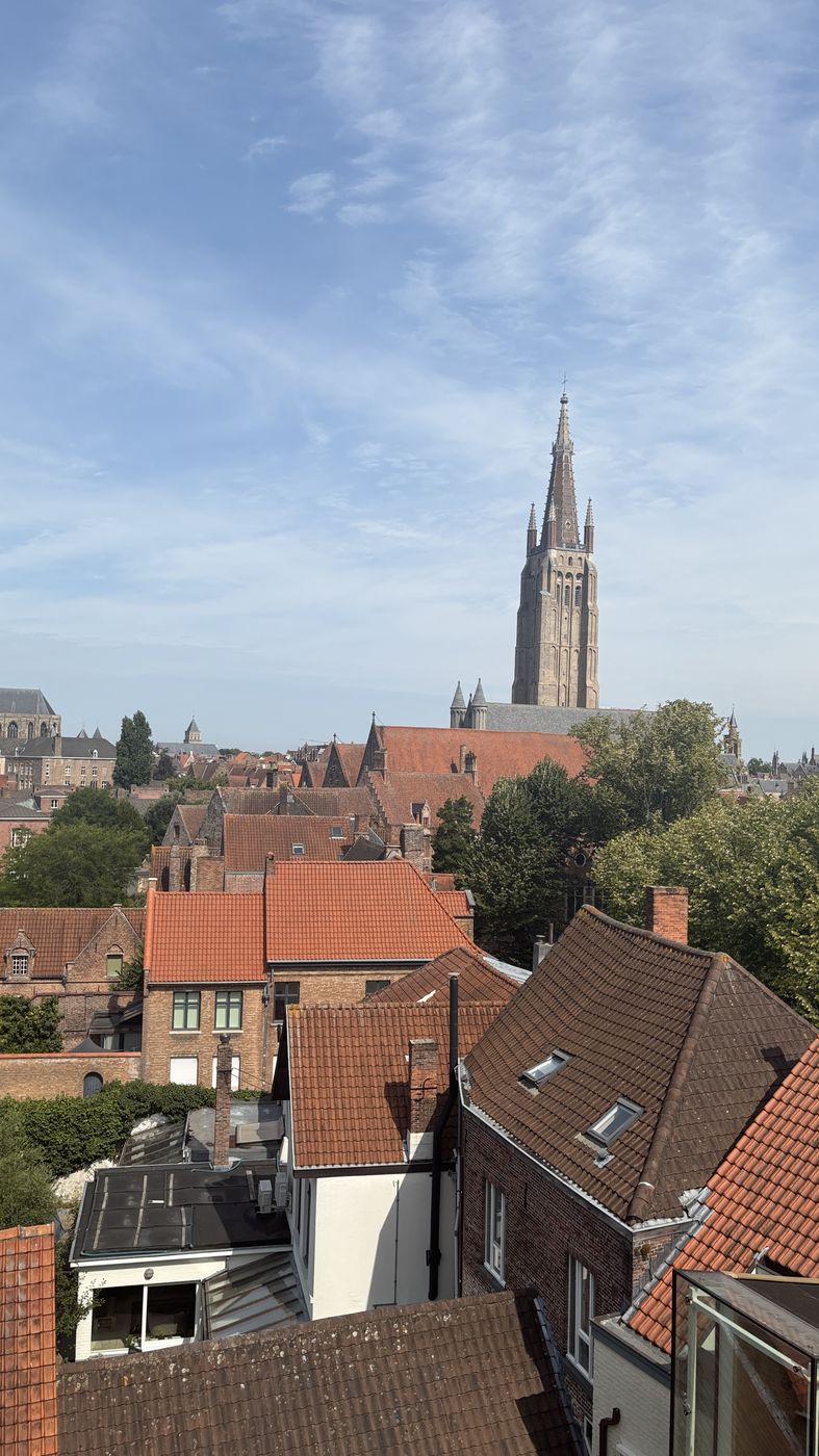 The Church of Our Lady tower from the brewery roof