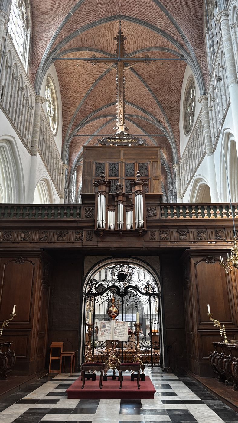 The rood screen and organ in the Church of Our Lady