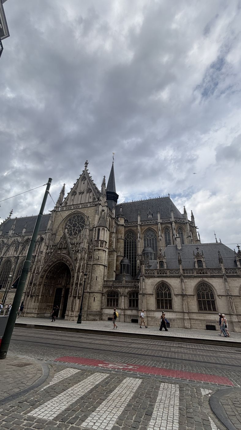 The Gothic facade of Notre-Dame du Sablon